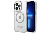 Mobil - Deksel og etui - GUESS GUHMP14LHTRMS iPhone 14 Pro 6.1" silver/silver hard case Metal Outline Magsafe - 3666339069841