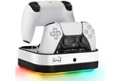 Spill - Tilbehør - Deep Explorer Dobbel ladestasjon med LED RGB for DualSense og PlayStation Portal - Lader - Sony PlayStation 5 - PS5DUACHASTALEG