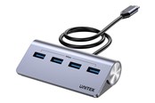 USB-hub - Unitek uHUB Q4 H1337B - hub - 4-in-1 USB -C with USB-A - 4 ports USB-hub - USB 3.2 - 4 porter - Grå - H1337BGY01