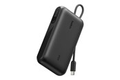 Nødlader - Belkin UltraCharge power bank - with integrated cable and display - 2 x USB-C USB - 45 watt - 10000 mAh - BPB029HQBK