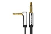 Lydkabel - UGREEN 10599 Flat cable AUX audio cable 3.5mm mini jack - 2m - Silver - 10599