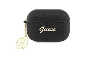 Mobil - Andre tilbehør - GUESS GUAP2GLGSHK AirPods Pro 2 cover black/black Glitter Flake 4G Charm - 3666339110956