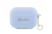 Mobil - Andre tilbehør - GUESS GUAP2LSCHSB AirPods Pro 2 cover blue/blue Silicone Charm Heart Collection - 3666339111007