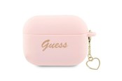 Mobil - Andre tilbehør - GUESS GUAP2LSCHSP AirPods Pro 2 cover pink/pink Silicone Charm Heart Collection - 3666339111014