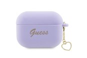 Mobil - Andre tilbehør - GUESS GUAP2LSCHSU AirPods Pro 2 cover purple/purple Silicone Charm Heart Collection - 3666339110994