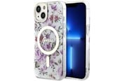Mobil - Deksel og etui - GUESS Flower MagSafe case for iPhone 14 - transparent - 3666339115630
