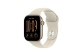 Smartklokke, Smartwatch & Sportsklokke - Apple Watch Series 12 GPS 42mm Light Gold Aluminium Case with Sand Sport Band - S/M - MJED4QN/A