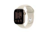 Smartklokke, Smartwatch & Sportsklokke - Apple Watch Series 12 GPS + Cellular 42mm Light Gold Aluminium Case with Sand Sport Band - M/L - MJG34QN/A