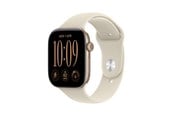 Smartklokke, Smartwatch & Sportsklokke - Apple Watch Series 12 GPS + Cellular 46mm Light Gold Aluminium Case with Sand Sport Band - M/L - MJGC4QN/A