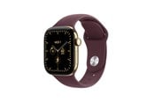 Smartklokke, Smartwatch & Sportsklokke - Apple Watch Series 12 GPS + Cellular 42mm Radiant Gold Titanium Case with Burgundy Sport Band - S/M - MJGJ4QN/A