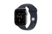 Smartklokke, Smartwatch & Sportsklokke - Apple Watch Series 12 GPS + Cellular 46mm Natural Titanium Case with Navy Blue Sport Band - M/L - MJGN4QN/A