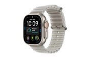 Smartklokke, Smartwatch & Sportsklokke - Apple Watch Ultra 4 GPS + Cellular 49mm Natural Titanium Case with Translucent Grey Ocean Band - MJAD4DH/A