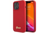 Mobil - Deksel og etui - GUESS GUHCP13XLSLMGRE iPhone 13 Pro Max 6.7" red/burgundy hard case Silicone Vintage Gold Logo - 3666339033941