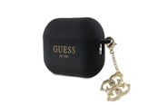 Mobil - Andre tilbehør - GUESS GUAP2LECG4K case for AirPods Pro 2 cover - black Liquid Silicone Glitter Triangle Charm - 3666339171230