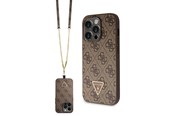 Mobil - Deksel og etui - GUESS GUHCP14LP4TDSCPW case for iPhone 14 Pro - brown Crossbody 4G Metal Logo - 3666339146924