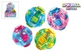 Små gaver til barn - Trend Toys Spin Ball glitter transparant 6.5cm -1 pcs - 201118