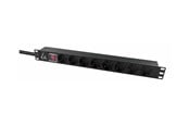 Strømkabel (ekstern) - Lanview - power distribution strip - 10A - LVR-2MSCH-SCH-C13-8