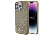 Mobil - Deksel og etui - GUESS Disco Metal Script case for iPhone 15 Pro Max - gold - 3666339173609