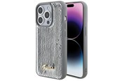 Mobil - Deksel og etui - GUESS Sequin Script Metal case for iPhone 15 Pro Max - silver - 3666339173180