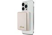 Nødlader - GUESS MagSafe Metal Script Logo induction power bank 15W 5000mAh - gold - 5000 mAh - 3666339172145