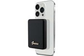 Nødlader - GUESS MagSafe Metal Script Logo induction power bank 15W 5000mAh - black - 5000 mAh - 3666339172138