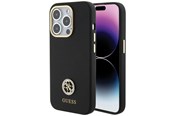 Mobil - Deksel og etui - GUESS Silicone Logo Strass 4G case for iPhone 15 Pro Max - black - 3666339148515