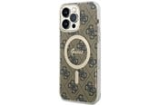 Mobil - Deksel og etui - GUESS IML 4G MagSafe Case for iPhone 15 Pro Max - Brown - 3666339194611