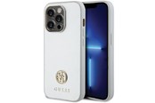 Mobil - Deksel og etui - GUESS Strass Metal Logo case for iPhone 15 Pro - silver - 3666339151164
