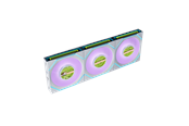 Kabinettvifte - Lian Li UNI FAN SLINF LCD FLEX 120 (3-pack) - Kabinettvifte - 120mm - Hvit med RGB-lys - 30 dBA - 12SLIND1F3W