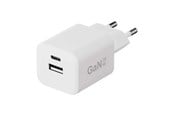 Mobil - Adaptere og ladere - X2O 35W Dual Home Charger Set USB-C/A w. 1.2m cable GaN - White - TR439004 + CA002-CC-AW 1.2M
