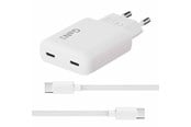 Mobil - Adaptere og ladere - X2O 65W GaN Dual SLIM AVS Charger (Incl. 1.5 m USB-C to USB-C Cable) - White - 01057