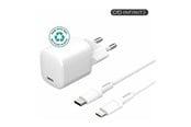Mobil - Adaptere og ladere - eSTUFF INFINITE power adapter - EU plug USB-C to ligtning cable 1.5 m - 24 pin USB-C - 20 Watt - ES637500