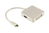 Skjermkabel - Deltaco DP-MULTI1 - adapter - DisplayPort / HDMI / DVI - 20 cm - DP-MULTI1