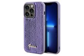 Mobil - Deksel og etui - GUESS Sequin Script Metal case for iPhone 14 Pro - purple - 3666339176204