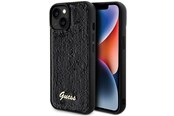 Mobil - Deksel og etui - GUESS Sequin Script Metal case for iPhone 14 / 15 / 13 - black - 3666339172831