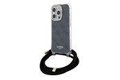 Mobil - Deksel og etui - GUESS Crossbody Cord 4G Print case for iPhone 15 Pro - black - 3666339147945