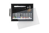 Arts & Crafts - Tilbehør - Nassau Black Wooden Acrylic Suitcase Set - 21 pcs. - AR099503