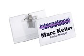 Konferanse & Presentasjon - DURABLE name badge - for 40 x 75 mm - transparent (pack of 50) - 815719