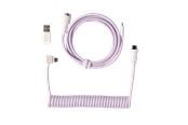 Tastatur - Keychron Spiralformet Aviator USB 8K-kabel med vinklet kontakt (Light Purple) - Tastaturkabel - Lilla - Cab-45