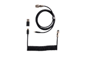 Tastatur - Keychron Spiralformet Aviator USB 8K-kabel med rett kontakt (Black) - Tastaturkabel - Svart - Cab-49