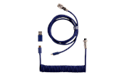 Tastatur - Keychron Spiralformet Aviator USB 8K-kabel med rett kontakt (Blue) - Tastaturkabel - Blå - Cab-51