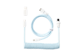 Tastatur - Keychron Spiralformet Aviator USB 8K-kabel med rett kontakt (Light Blue) - Tastaturkabel - Blå - Cab-36