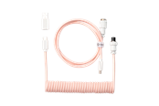 Tastatur - Keychron Spiralformet Aviator USB 8K-kabel med rett kontakt (Light Pink) - Tastaturkabel - Rosa - Cab-32