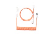 Tastatur - Keychron Spiralformet Aviator USB 8K-kabel med rett kontakt (Pink Orange) - Tastaturkabel - Oransje - Cab-31