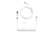 Tastatur - Keychron Spiralformet Aviator USB 8K-kabel med rett kontakt (White) - Tastaturkabel - Hvit - Cab-48