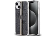 Mobil - Deksel og etui - GUESS IML 4G Gold Stripe case for iPhone 15 Plus / 14 Plus - black - 3666339222697