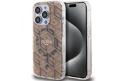 Mobil - Deksel og etui - GUESS IML GCube MagSafe case for iPhone 15 Pro - brown - 3666339222147
