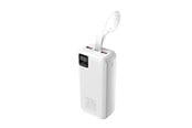 Nødlader - Wozinsky W8-W - 30W 2 x USB-A and USB-C with Flashlight - White - 30000 mAh - 5907769388118
