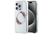 Mobil - Deksel og etui - GUESS IML Flowers Wreatch MagSafe iPhone 15 Pro Max Case - Clear - 3666339221737
