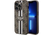 Mobil - Deksel og etui - GUESS 4G Printed Stripes MagSafe case for iPhone 15 Pro - brown - 3666339203467
